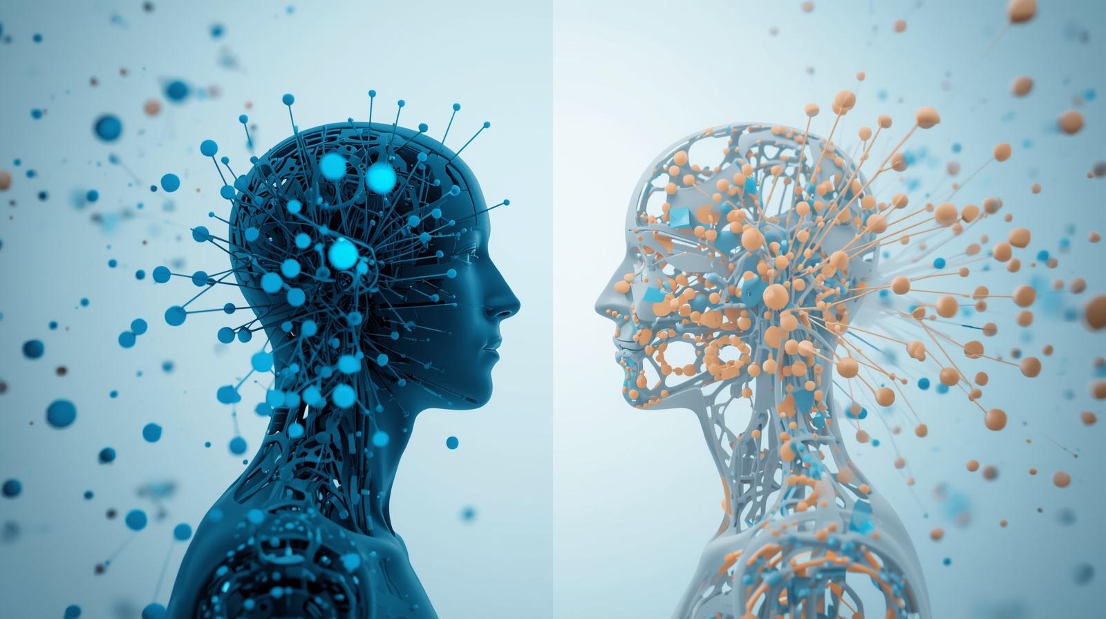 2つの知能が向かい合っている画像