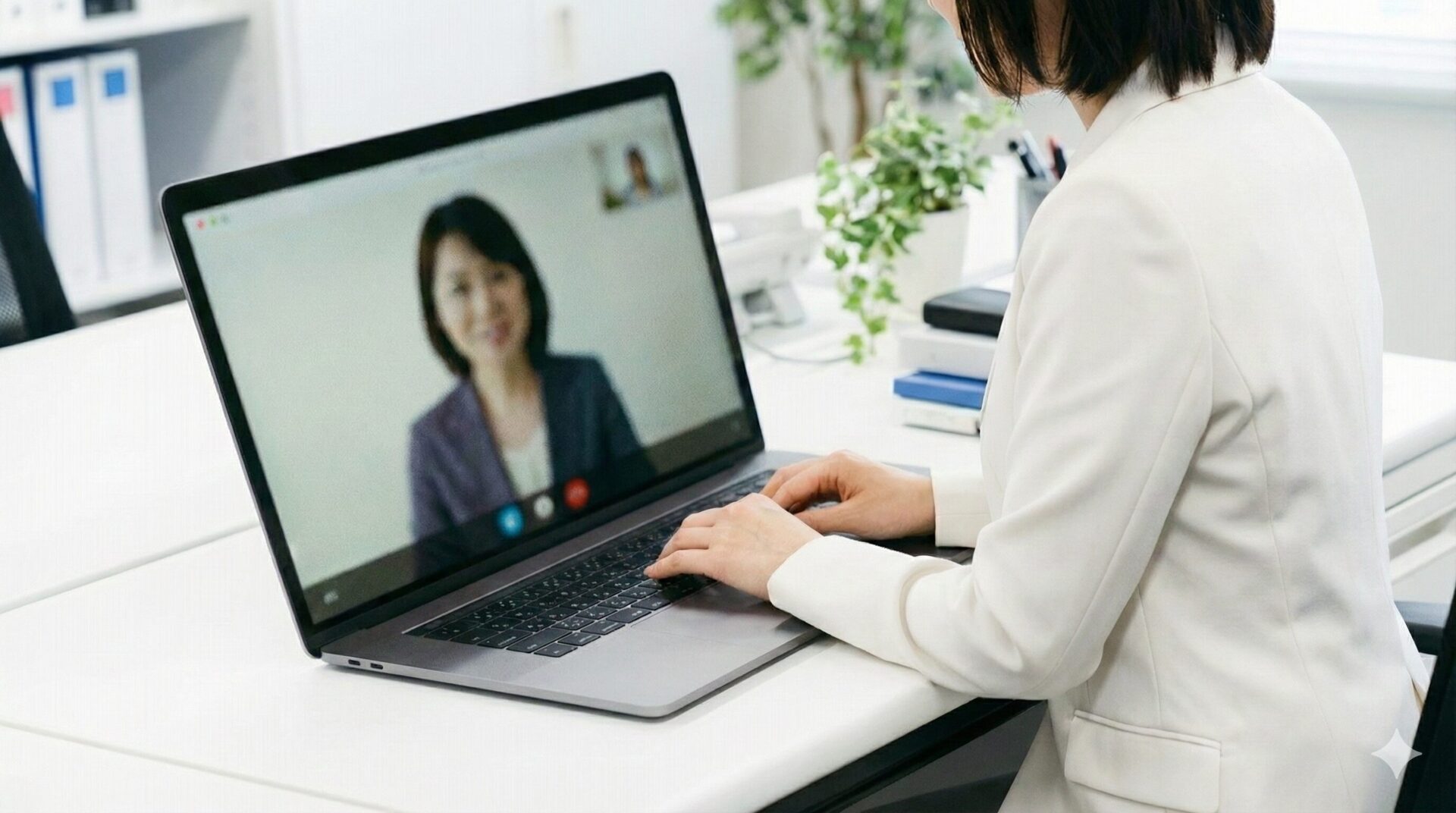 オンライン会議をしている画像