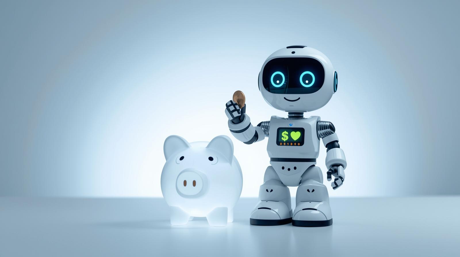 貯金しているAIロボット