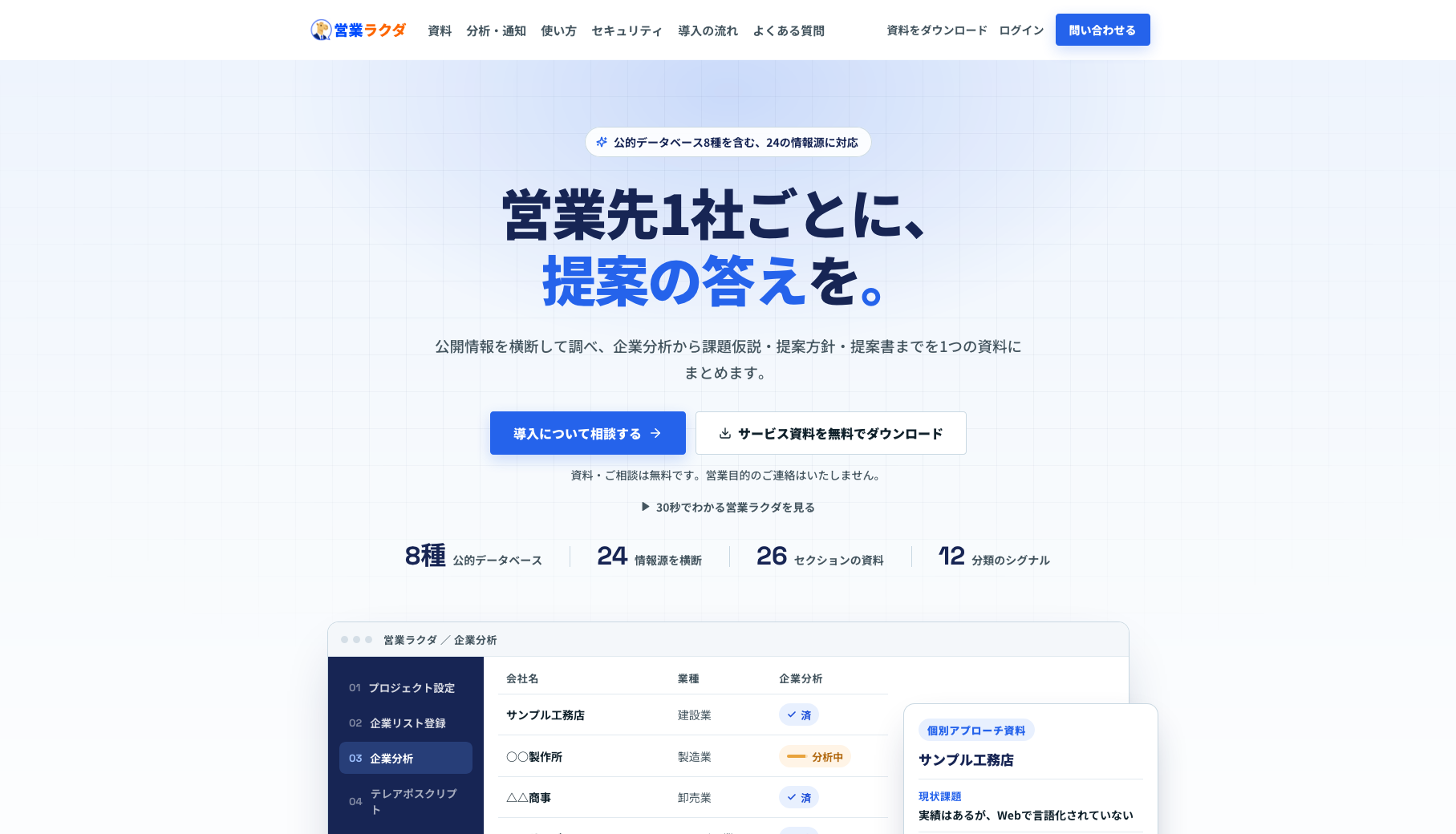 営業ラクダ公式サイトPC版トップページ